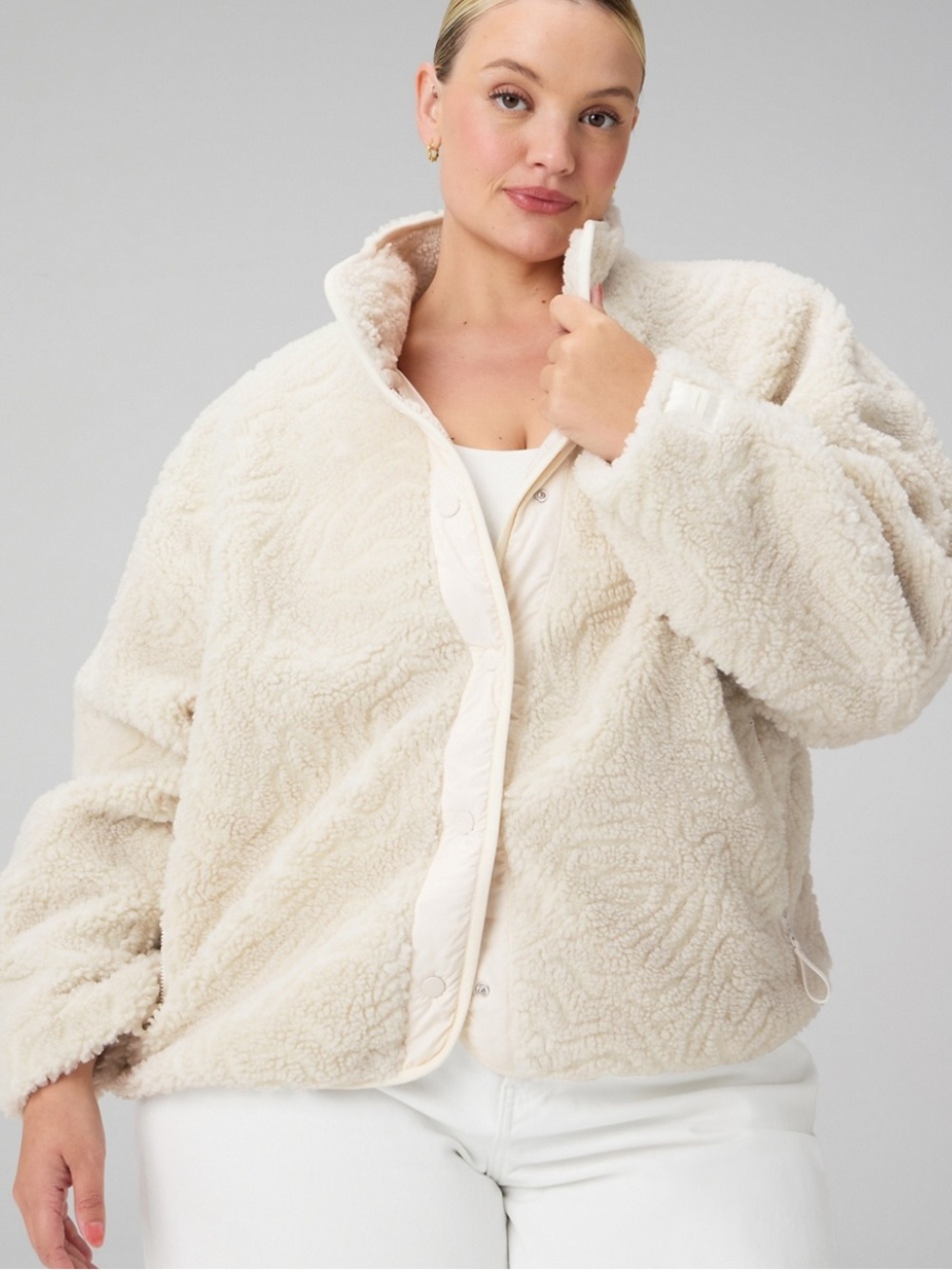 Fabletics teddy jacket plus size xxl/1x